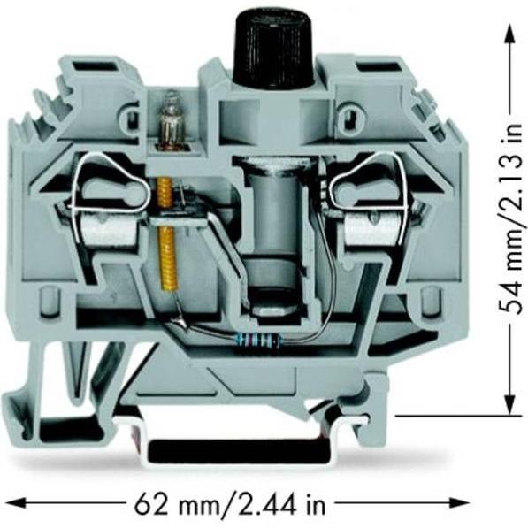 Wago 282-128/281-417 Sicherungsklemme 13 mm Zugfeder Belegung L Grau 40 St., Accessori di elettronica + Alloggiamento, Grigio