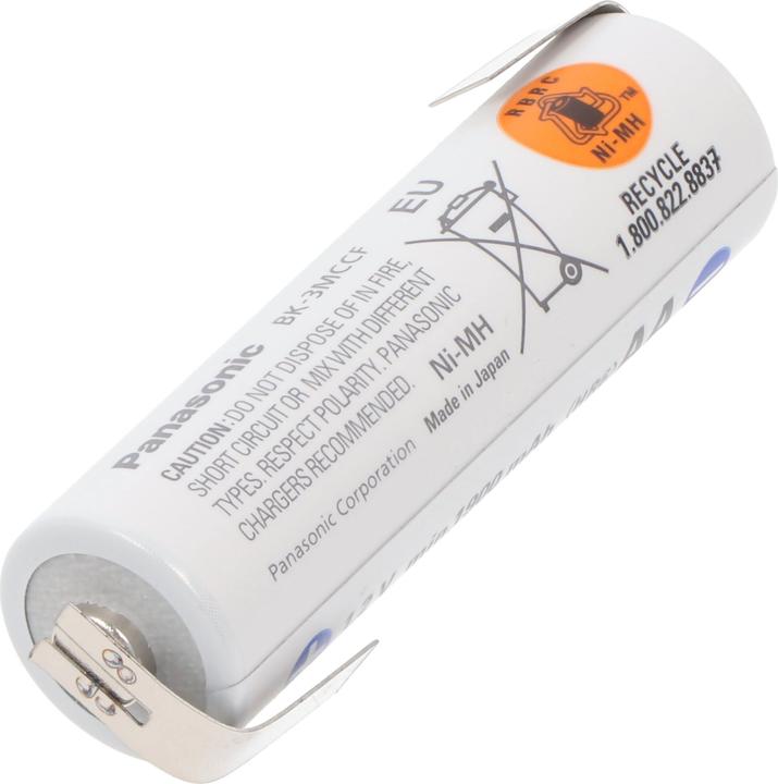 Actual product image Panasonic Akku Eneloop BK-3MCC Mignon AA mit Lötfahne in Z-Form (1 pcs., AA, 1900 mAh, Battery + charger)