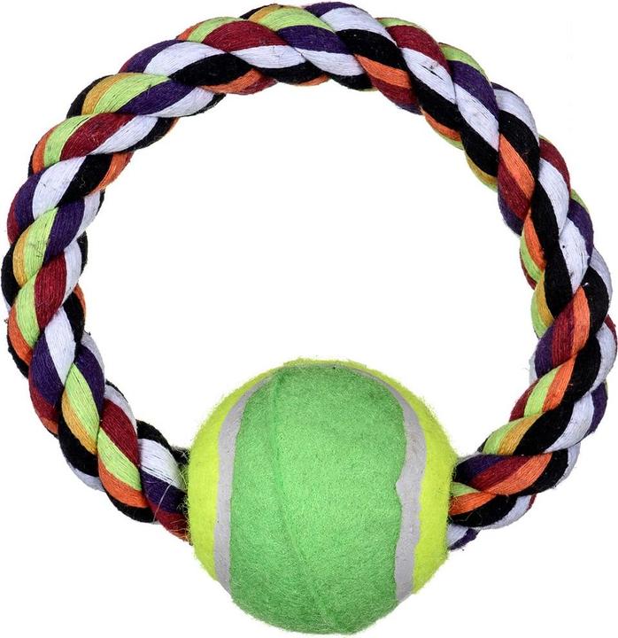 Produktbild Trixie Tauring mit Tennisball D=6cm/D=18cm (Wurfspielzeug Hund)