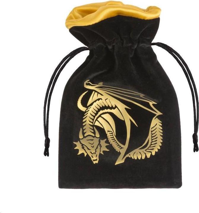 Q Workshop BDRA121 - Dragon schwarz & golden Velour, Würfeltasche