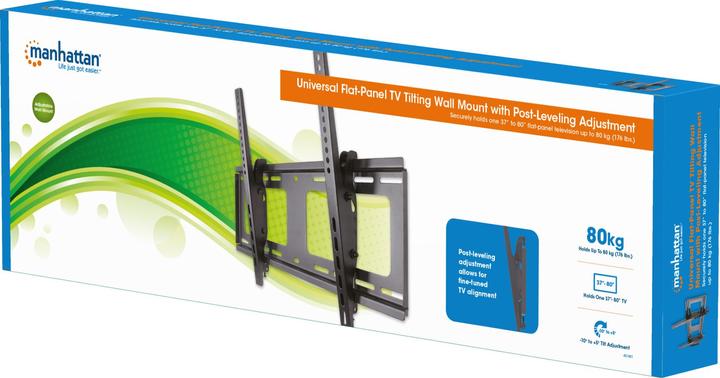Immagine prodotto Manhattan 461481 Supporto a parete per TV 94,0 cm (37") 203,2 cm (80") Inclinazione. (Muro, 80", 80 kg)