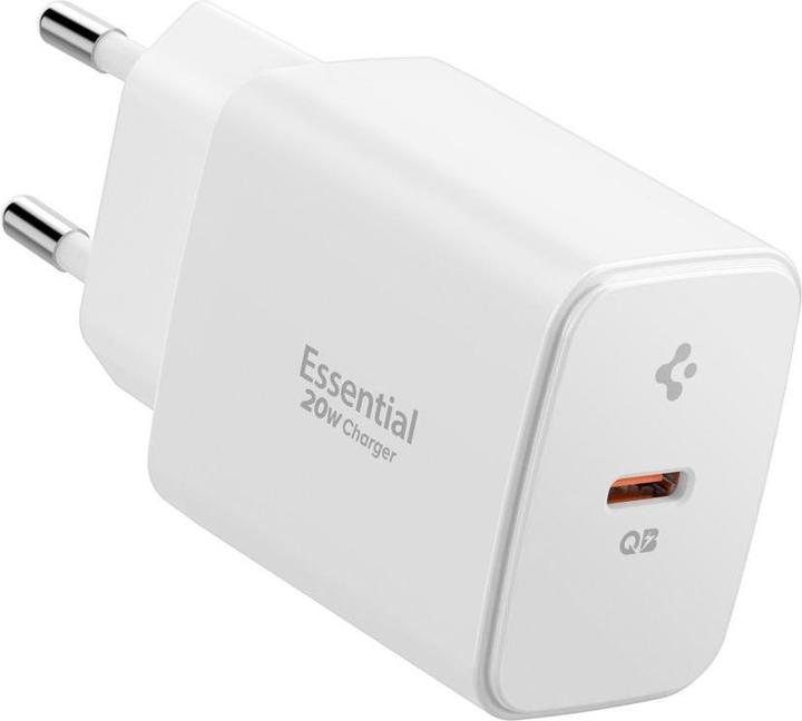 Produktbild Spigen - Wall Charger Essential (EE201EU) - Type-C, GaN, Fast Charging, PD20W, Quantum Boost - White (20 W)