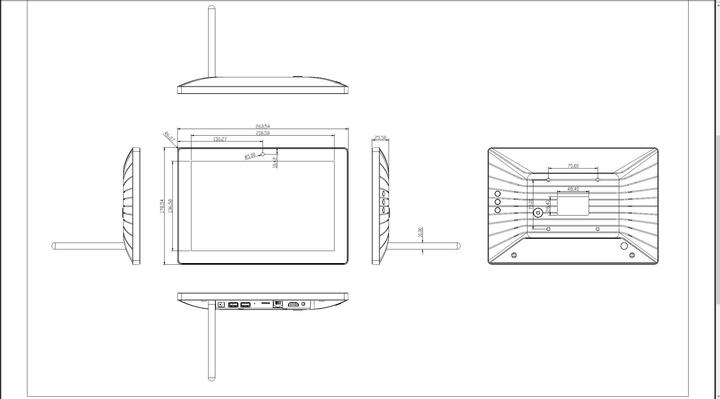 Actual product image Allnet Touch Display Tablet 10 inch PoE with 4GB/16GB, RK3568 Android 13 (4G, 10", 32 GB)