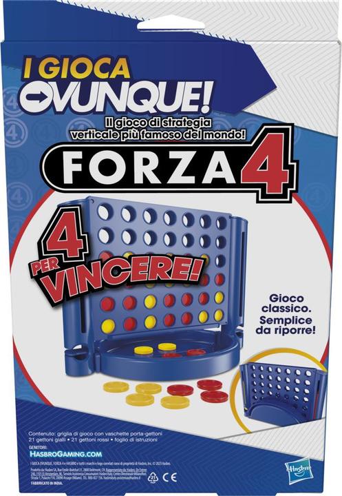 Productafbeelding Hasbro 4 wint compact, draagbaar spel voor 2 spelers, reisspel voor kinderen, overal plezier (Engels)