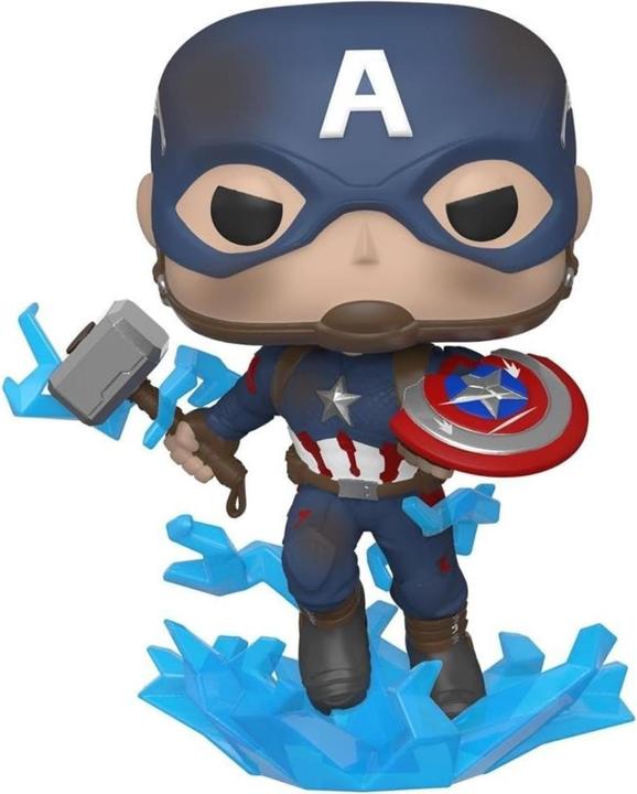 Actual product image Funko POP! Avengers: Captain America with Broken Shield & Mjölnir
