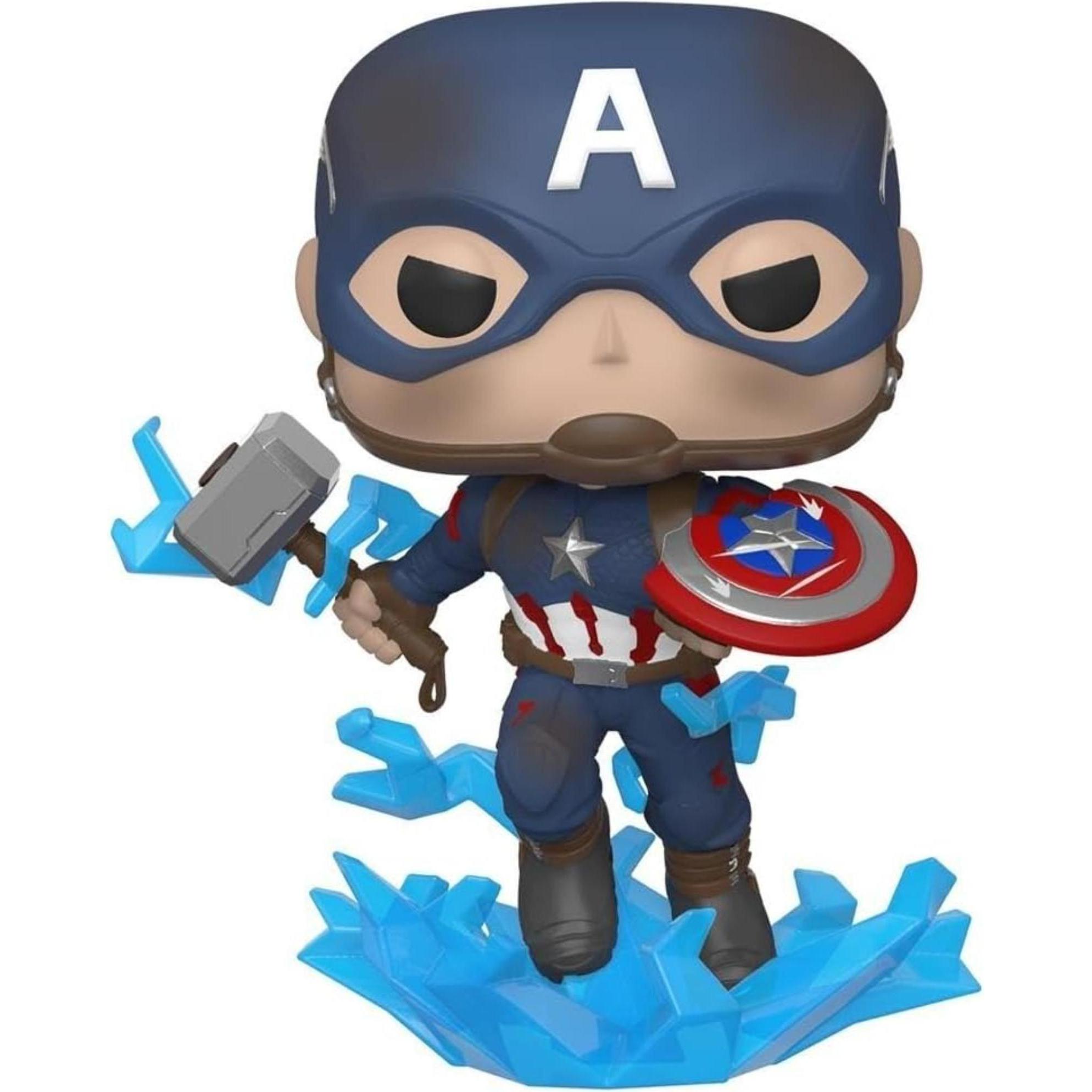 Funko POP! Avengers: Captain America with Broken Shield & Mjölnir