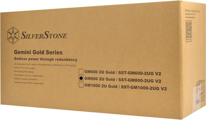 Produktbild Silverstone SST-GM800-2UG V2 redundantes 2HE-Netzteil - 800 Watt (800 W)