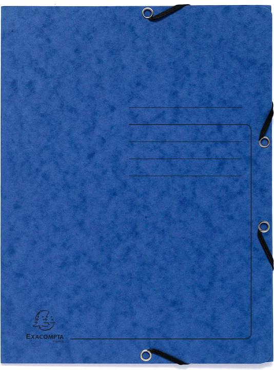 Image du produit Exacompta Chemise à élastique 3 rabats carte lustrée 355gm2 - A4 - Couleurs assorties (A4, 3 x)