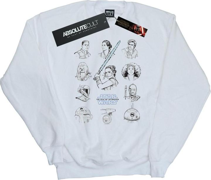 Actual product image Star Wars Girls The Rise Of Skywalker Resistance Charcter Line Up Mono Sweatshirt (128)