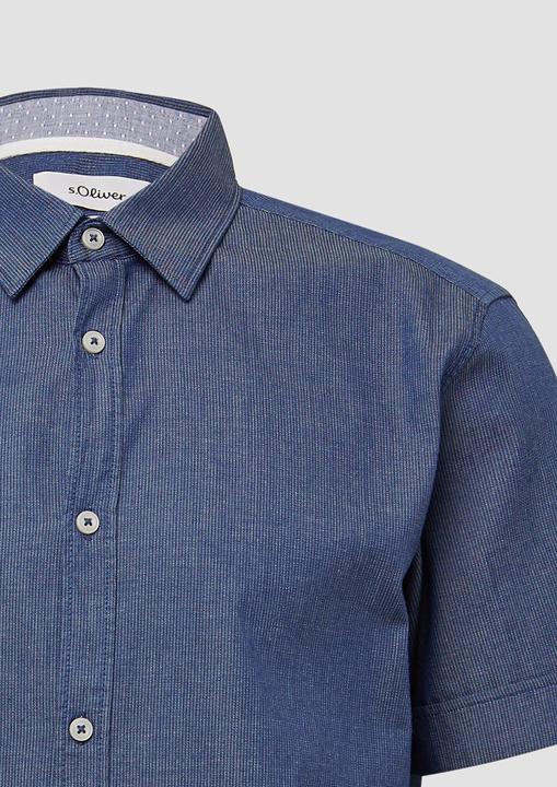 Immagine prodotto S.Oliver Hemd Regular Fit: Strukturiertes Kurzarmhemd aus Baumwolle mit Kentkragen (S)