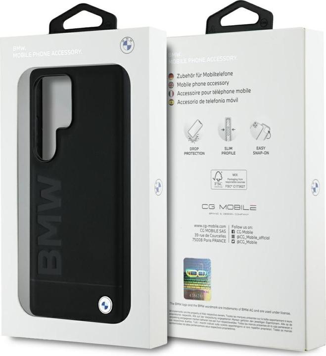 Immagine prodotto BMW Leather Big Wordmark Case for Samsung Galaxy S25 Ultra - Black (Samsung Galaxy S25 Ultra)