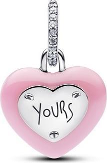 Image du produit Pandora Ceramic Heart Padlock Dangle Charm (Argent, Argent 925)