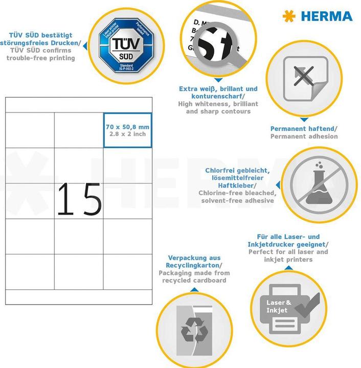 Image du produit HERMA Étiquettes universelles A4