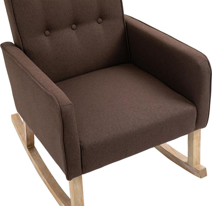 Image du produit CLP Fauteuil à bascule Brevik Tissu marron