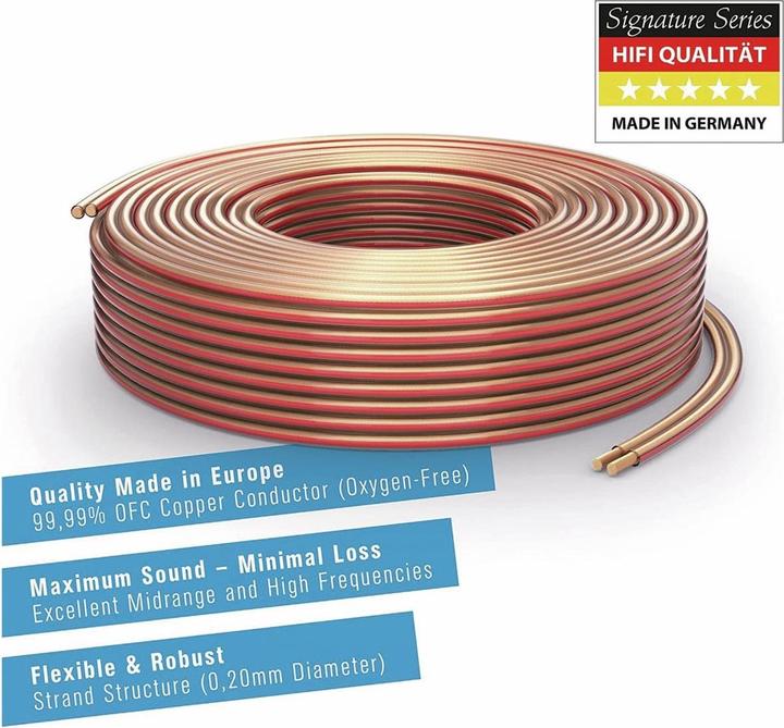 Immagine prodotto Purelink Cavo per altoparlanti, 2x1,5 mm² 100 m, trasparente, OFC (100 m, 1.50 mm².)