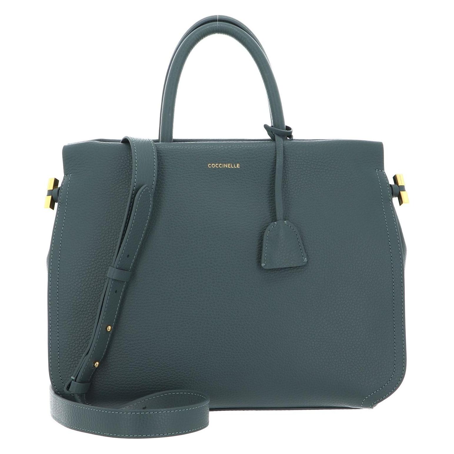 Coccinelle, Damen, Handtasche, Blue Soft Handbag Grained Leather, Grün