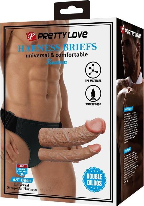 Actual product image Pretty Love - Keaven Harness Slip Universal & Komfortabel Doppeldildo