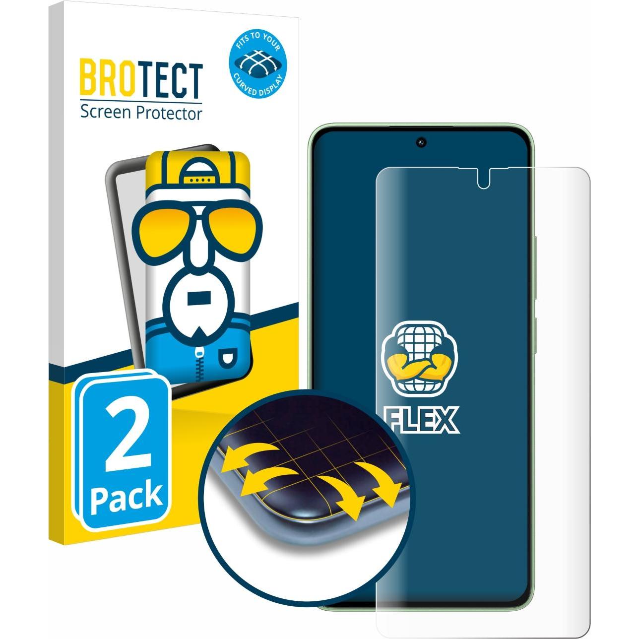 BROTECT Full-Cover Displayschutz (2 Stück, Xiaomi Redmi Note 13), Smartphone Schutzfolie, Transparent