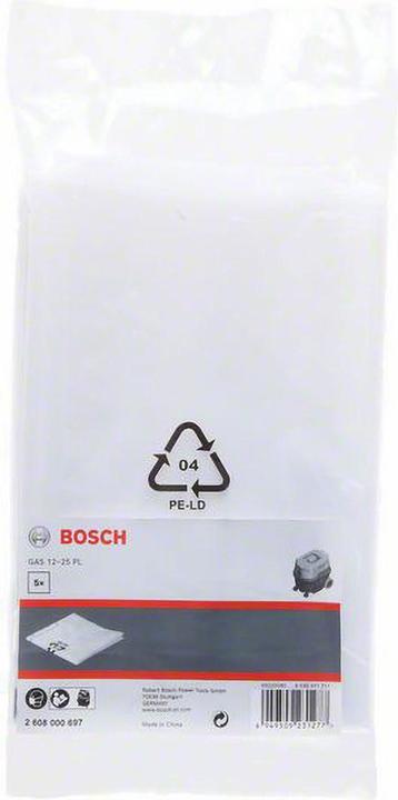 Image du produit Bosch Professional Zubehör GAS 12-25 Sacs à poussière, 20l. 5 paquets.