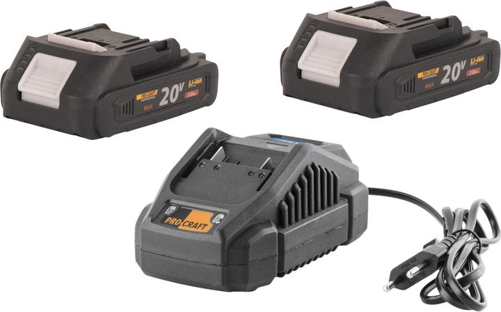 Produktbild Procraft Starter Pack 20 V 20/2.4A Ladegerät + 2x 20/2A Akku 2,0 Ah