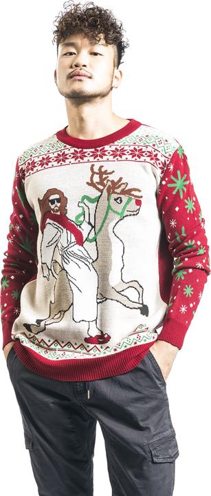 Produktbild Ugly Christmas Sweater Jesus Riding Reindeer (4XL)