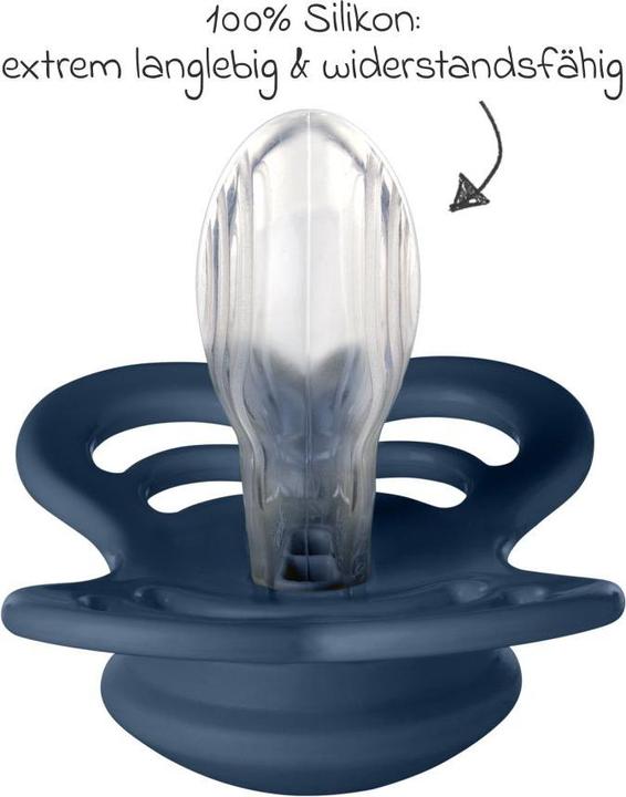 Immagine prodotto Bibs Succhietto supremo in silicone (confezione da 2), Cloud & Steel Blue (taglia 1, 0-6M) (2 x, fino a 6 M.)
