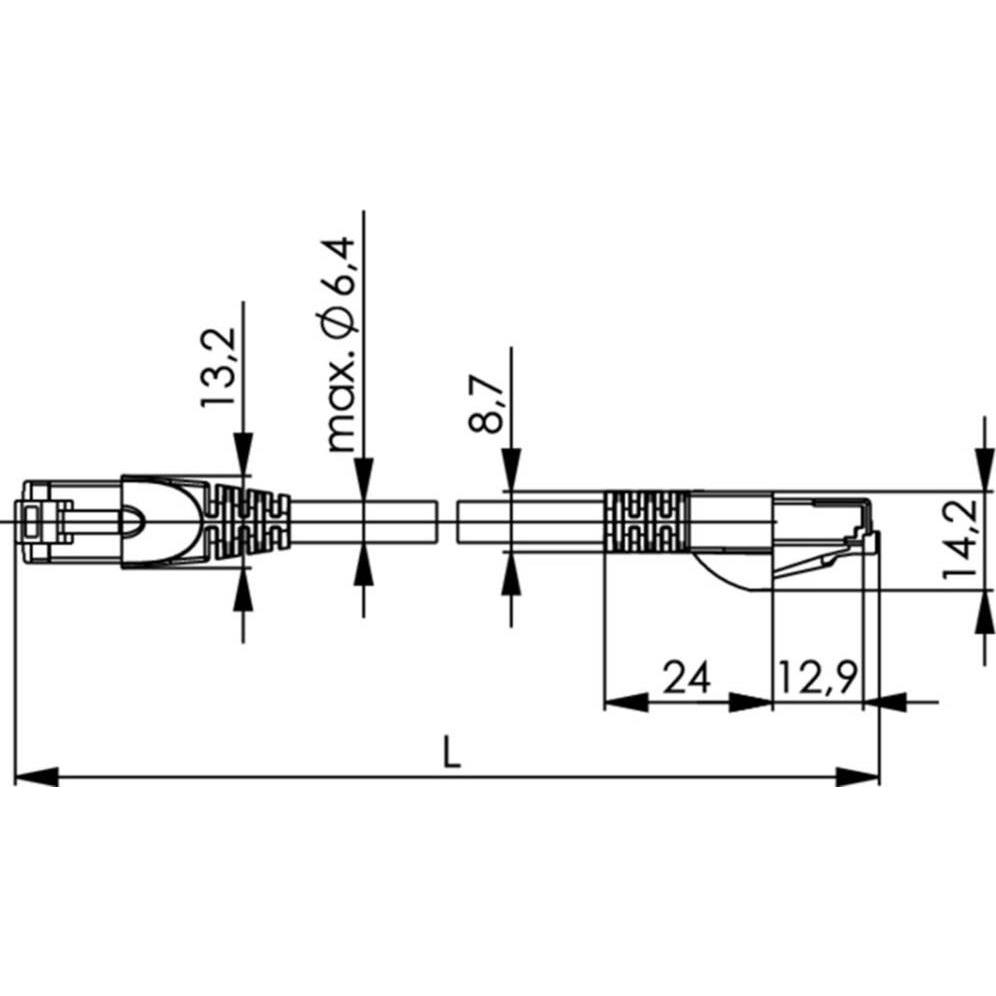 Thumbnail - Telegärtner Patch-Kabel (S/FTP, CAT6, 1 m), Netzwerkkabel