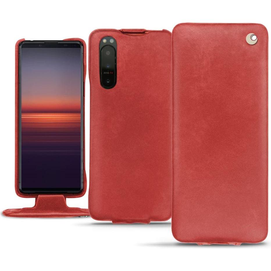 Noreve Lederschutzhülle vertikal (Sony Xperia 5 II), Smartphone Hülle, Rot