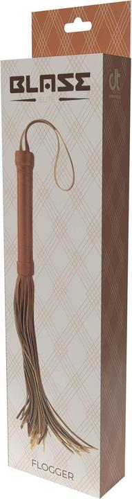 Actual product image Dreamtoys blaze elite flogger cognac vegan leather