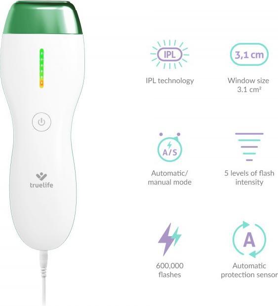 Actual product image Truelife BELLE IPL E3 IPL Hair Remover White, Green