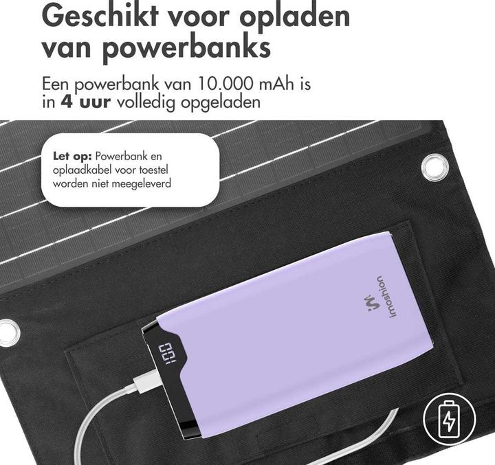 Actual product image iMoshion Opvouwbaar Universeel Zonnepaneel - Powerbank Zonnenergie 21 Watt - Draagbaar (21 W)