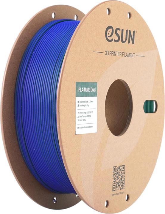 Actual product image eSUN PLA MATTE DUAL 1,75mm GREEN BLUE 1kg (PLA, 1.75 mm, 1000 g, Multicoloured)