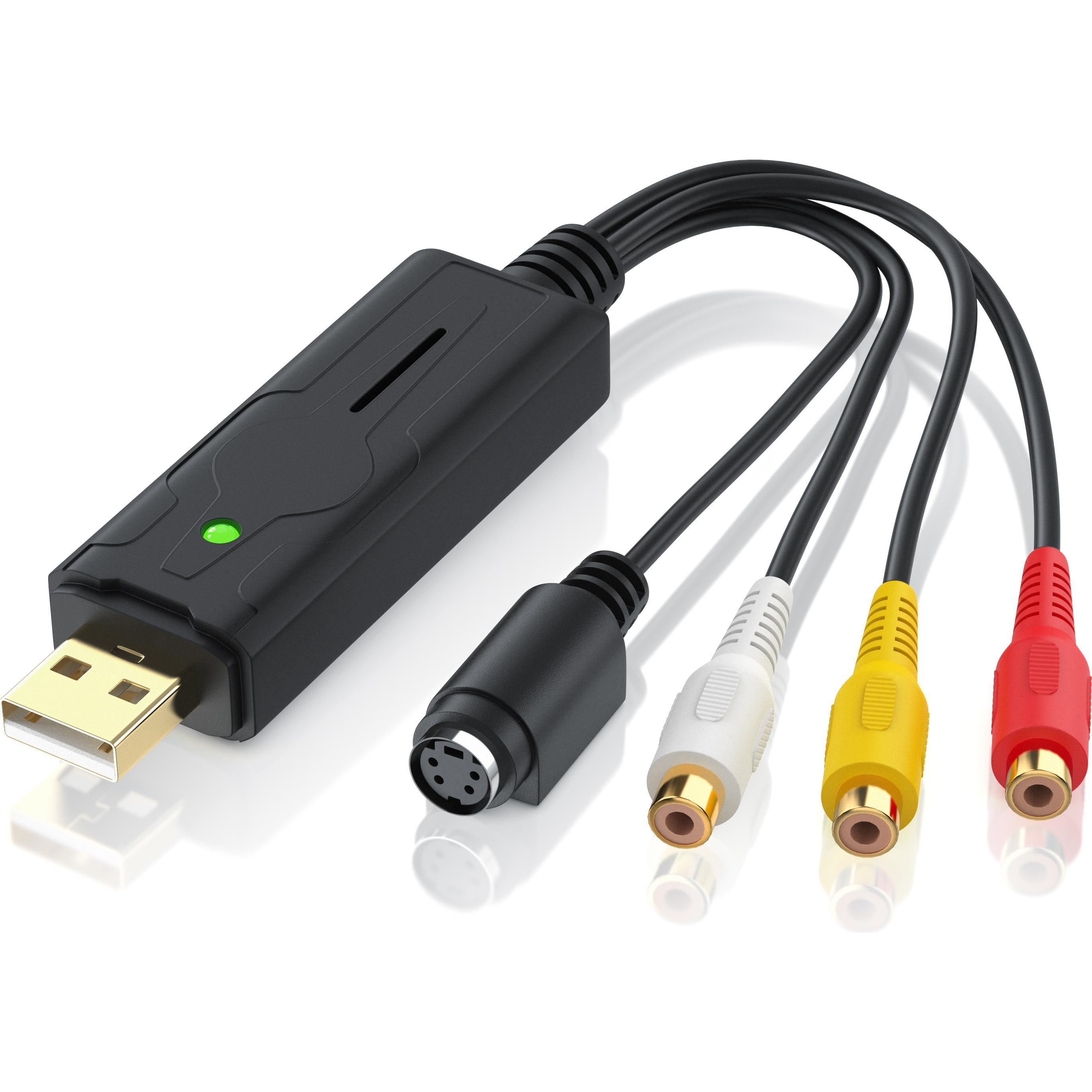 Aplic USB Audio Video Grabber, Video Audio Wandler, Videoadapter zur Nachbearbeitung, VHS, für Windows 11 (USB 2.0, anal...