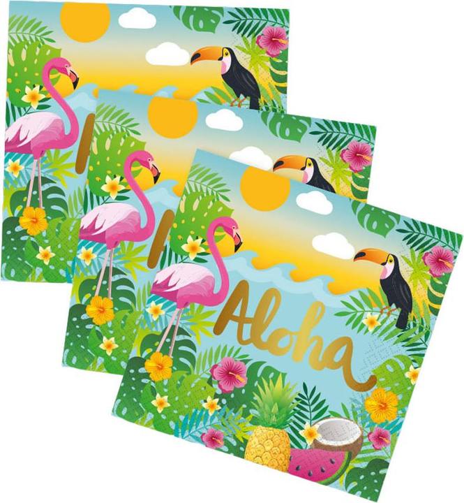 Produktbild Globos Europe Papierservietten 33x33cm Aloha - 20 Stück. (20 Stk., 33 x 33 cm)