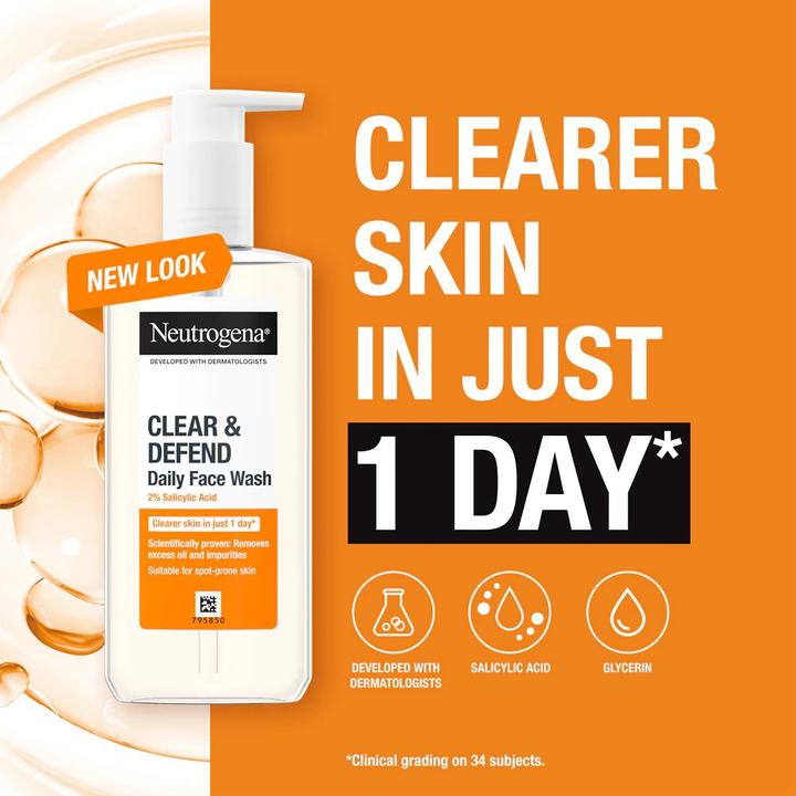 Actual product image Neutrogena Clear & Defend Daily Face Wash (Cleansing gel, 200 ml)