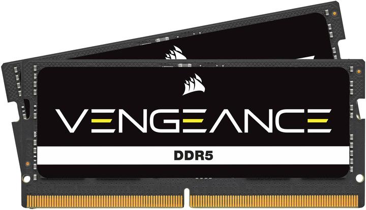 Produktbild Corsair DDR5, 5200MT/s 32GB 2x16GB SODIMM, Unbuffered, 44-44-44-84, Black PCB, Std PMIC, 1.1V, VENGEANCE DDR (2 x 16GB, 5200 MHz, DDR5-RAM, SO-DIMM)