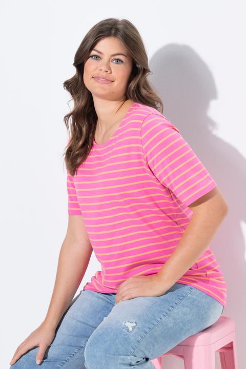 Image du produit Laurasøn T shirt rayé à col rond et manches 1/2 (42)