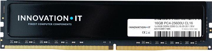 Actual product image Innovation IT 3200 16GB CL16 1.35V with Heatspreader (CL16-20-20) (1 x 16GB, 3200 MHz, DDR4-RAM, DIMM)