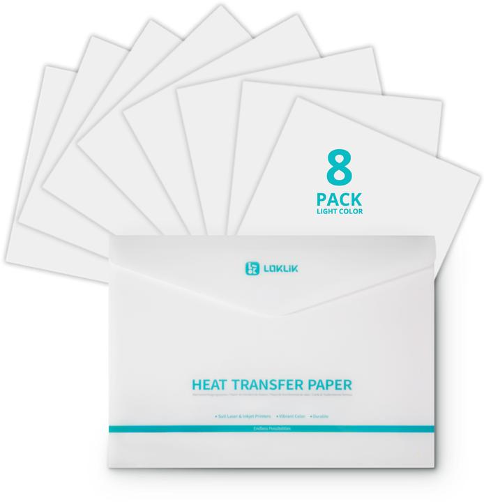 Produktbild Loklik Heat Transfer Paper Sheet - 8 Pack - Light