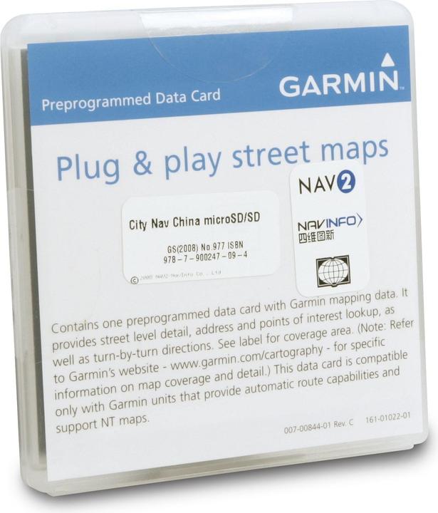 Actual product image Garmin City Navigator China MicroSD/SD