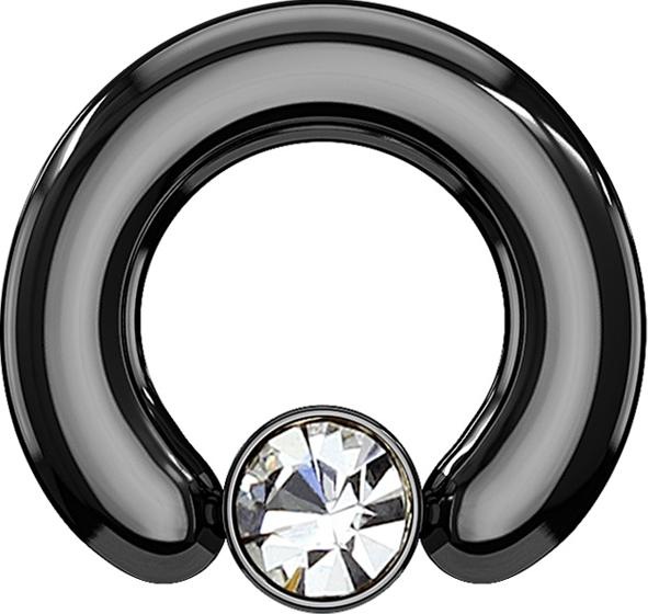 Immagine prodotto Star Piercing Anello di chiusura disco nero cristallo argento (Acciaio chirurgico 316L, senza ottone)