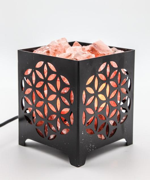 Immagine prodotto Cachet Lampada di pietra di sale cesto di metallo fiore della vita