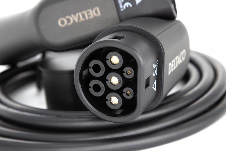 Actual product image Deltaco EV charging cable, e-car & hybrid, Type2 to Type2, 32 A, 7.6 kW, 1-phase (Type 2, 7.60 kW, 32 A, 10 m)