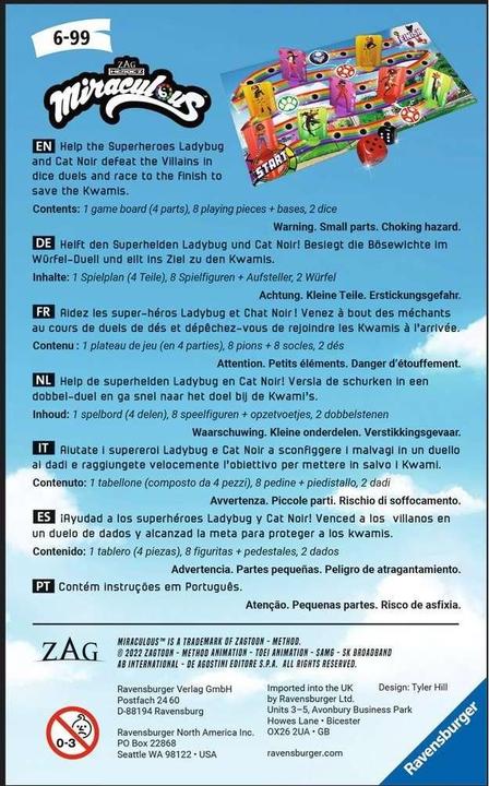 Produktbild Ravensburger Miraculous Würfel-Duell (Englisch, Deutsch, Französisch, Niederländisch, Italienisch, Multilingual, Portugiesisch, Spanisch)
