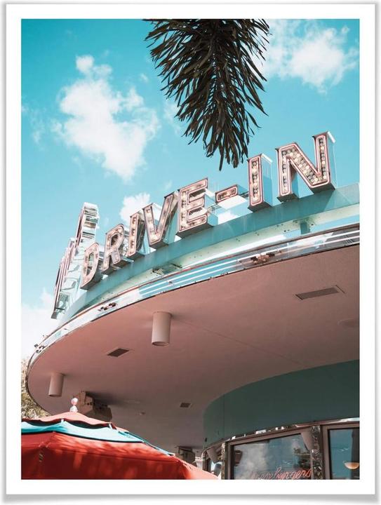 Produktbild Trenddeko Miami Drive-In - Seitenansicht (40 x 50 cm)