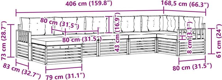 Produktbild vidaXL Outdoor-Sofa