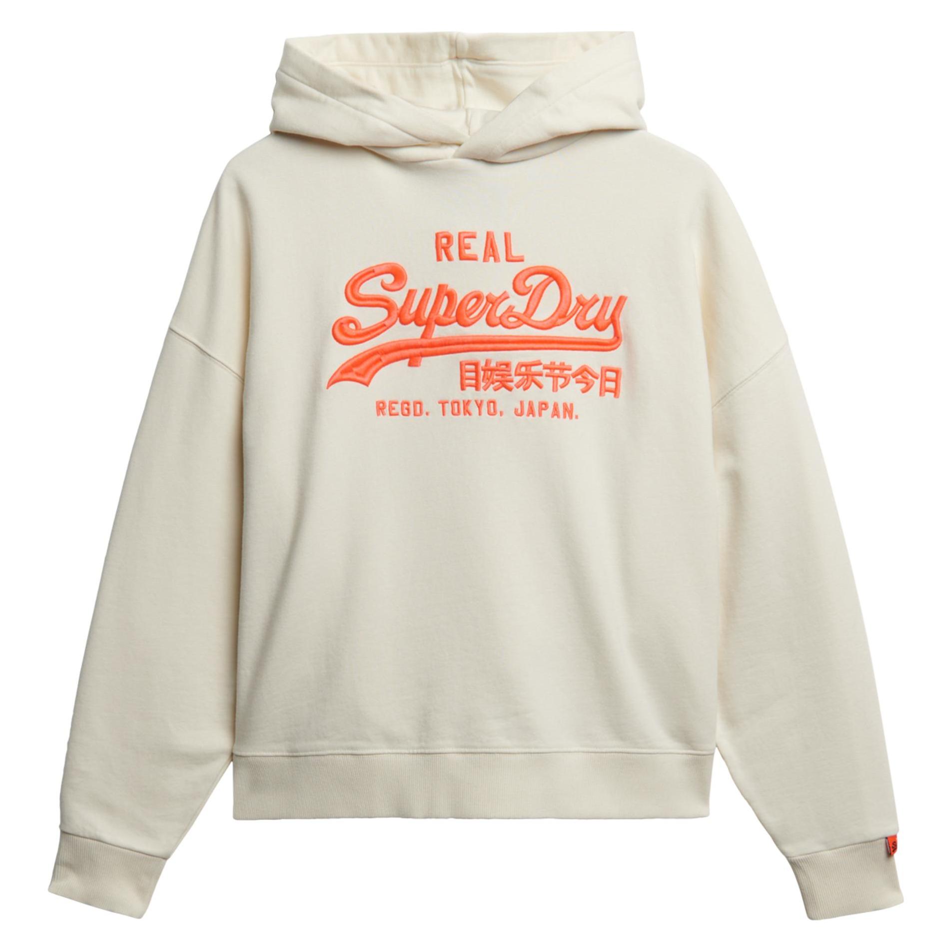 Superdry, Damen, Pullover, Lässiges Hoodie Mit Vintage-Logo In Neonfarben, Weiss, (Xxs)