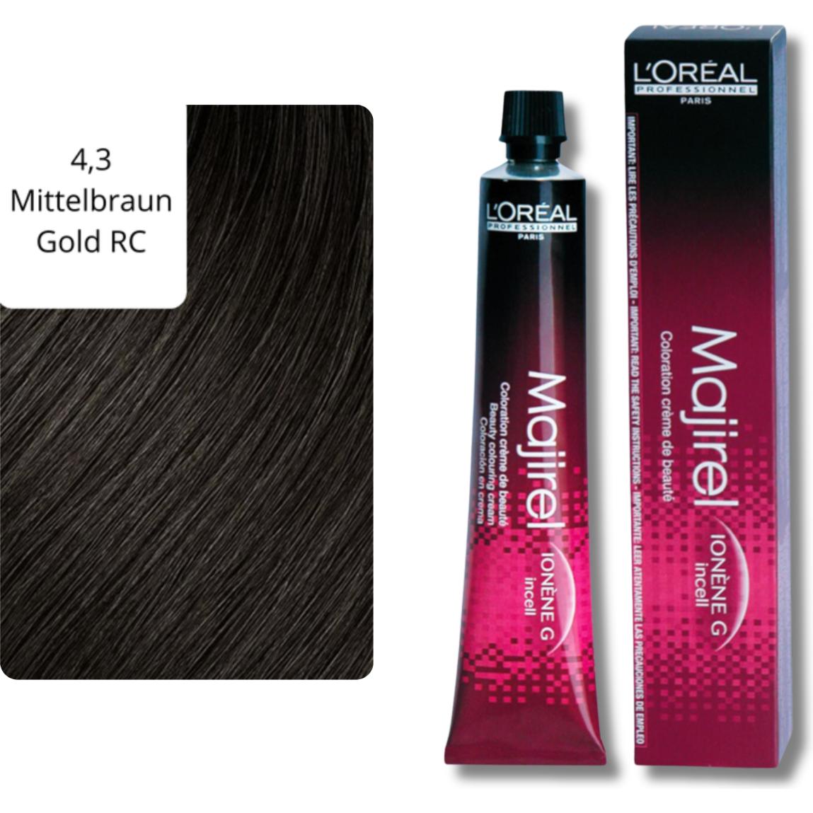 Thumbnail - L'Oréal Professionnel, Haarfarbe, Majirel (4.3 mittelbraun gold)