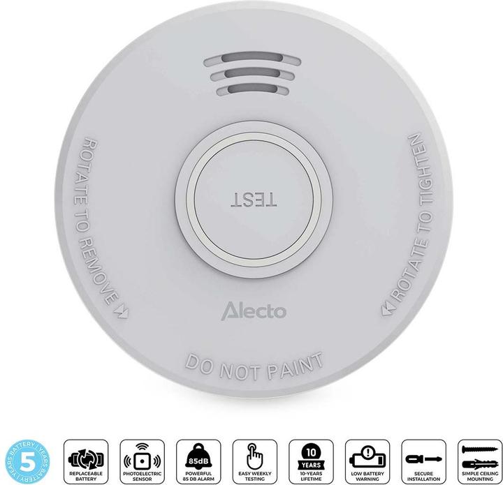 Produktbild Alecto Rauchmelder mit 5-Jahres-Batterie Weiss