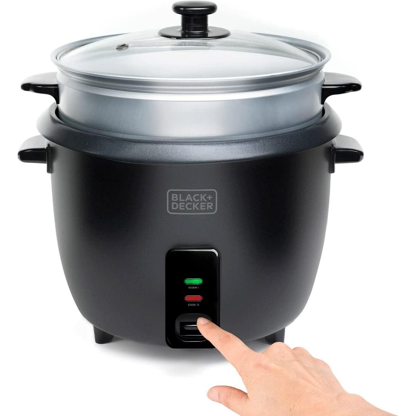 Black & Decker Reiskocher, Dampfgarer + Reiskocher, Schwarz